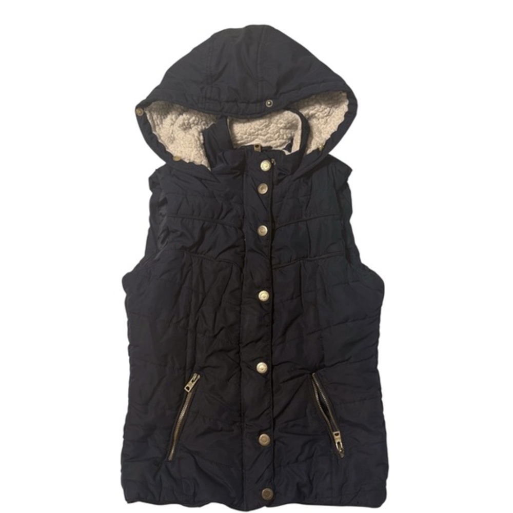 Vintage Aeropostale Quilted Hooded Vest with Fleece Lining Size S